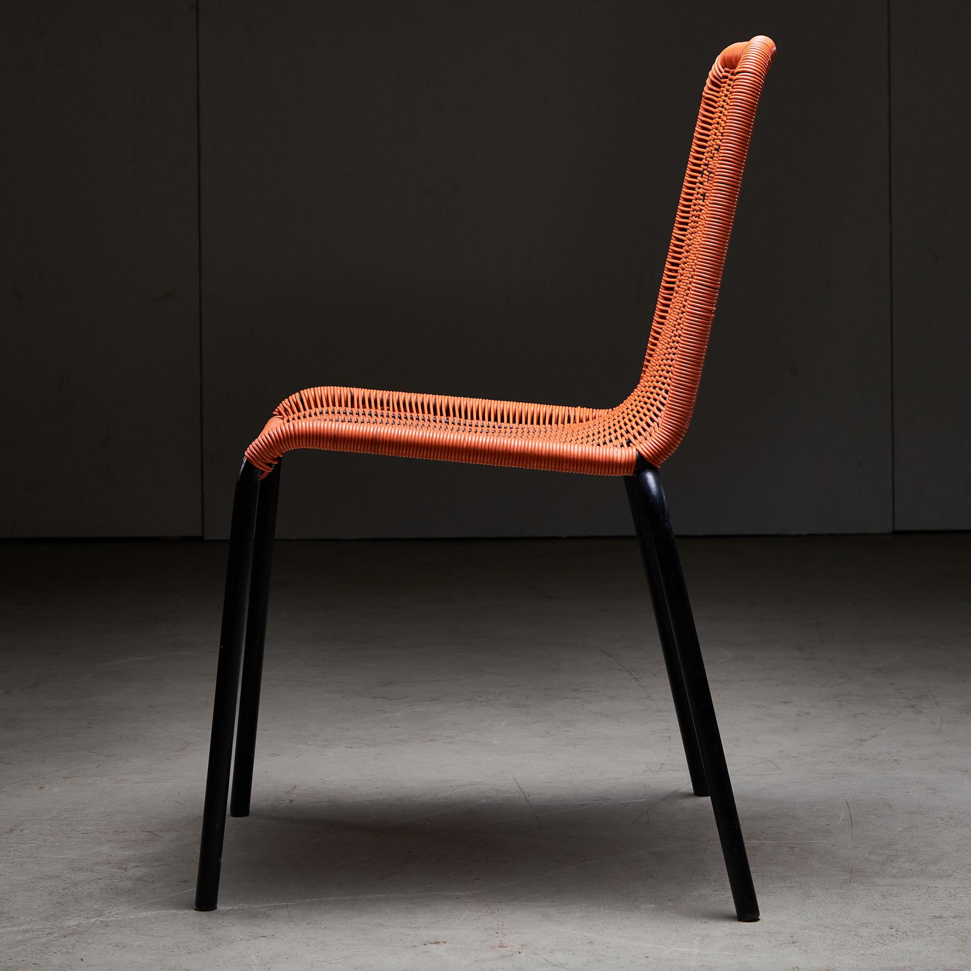 Silla de exterior de cable trenzado naranja, años 60 en Bueno estado para la venta en Budapest, HU