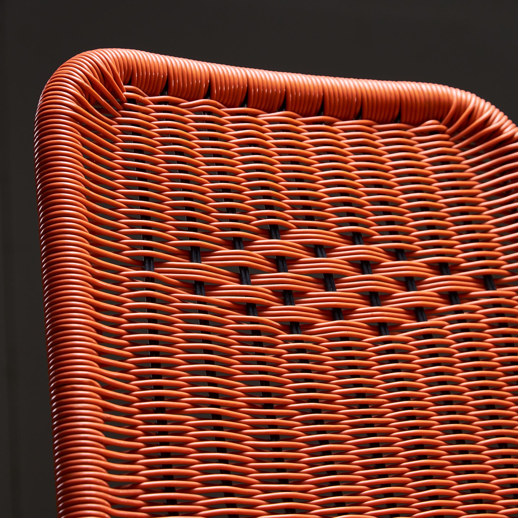 Silla de exterior de cable trenzado naranja, años 60 en venta 3
