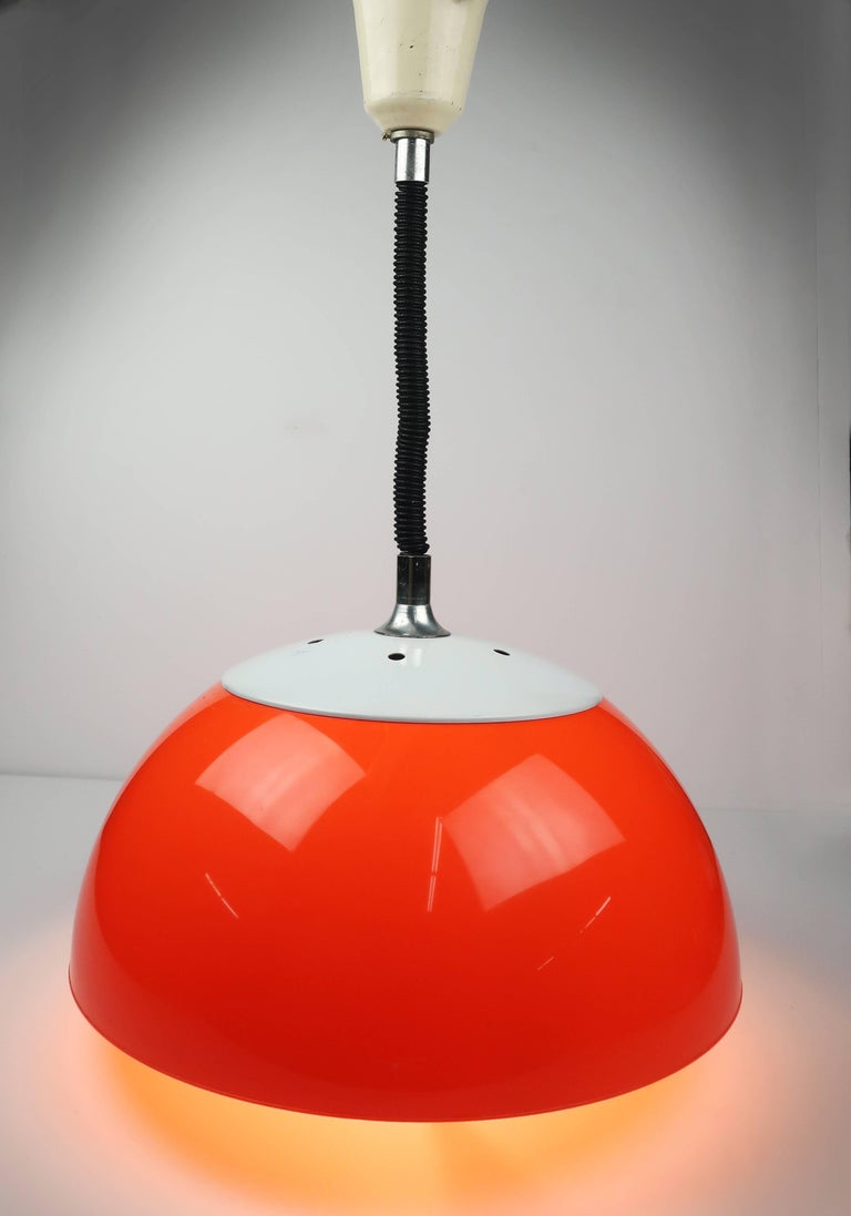 Orange Brevettato Retractable Pendant Lamp at 1stDibs | brevettato lamp,  brevettato italy lamp, pull down retractable light