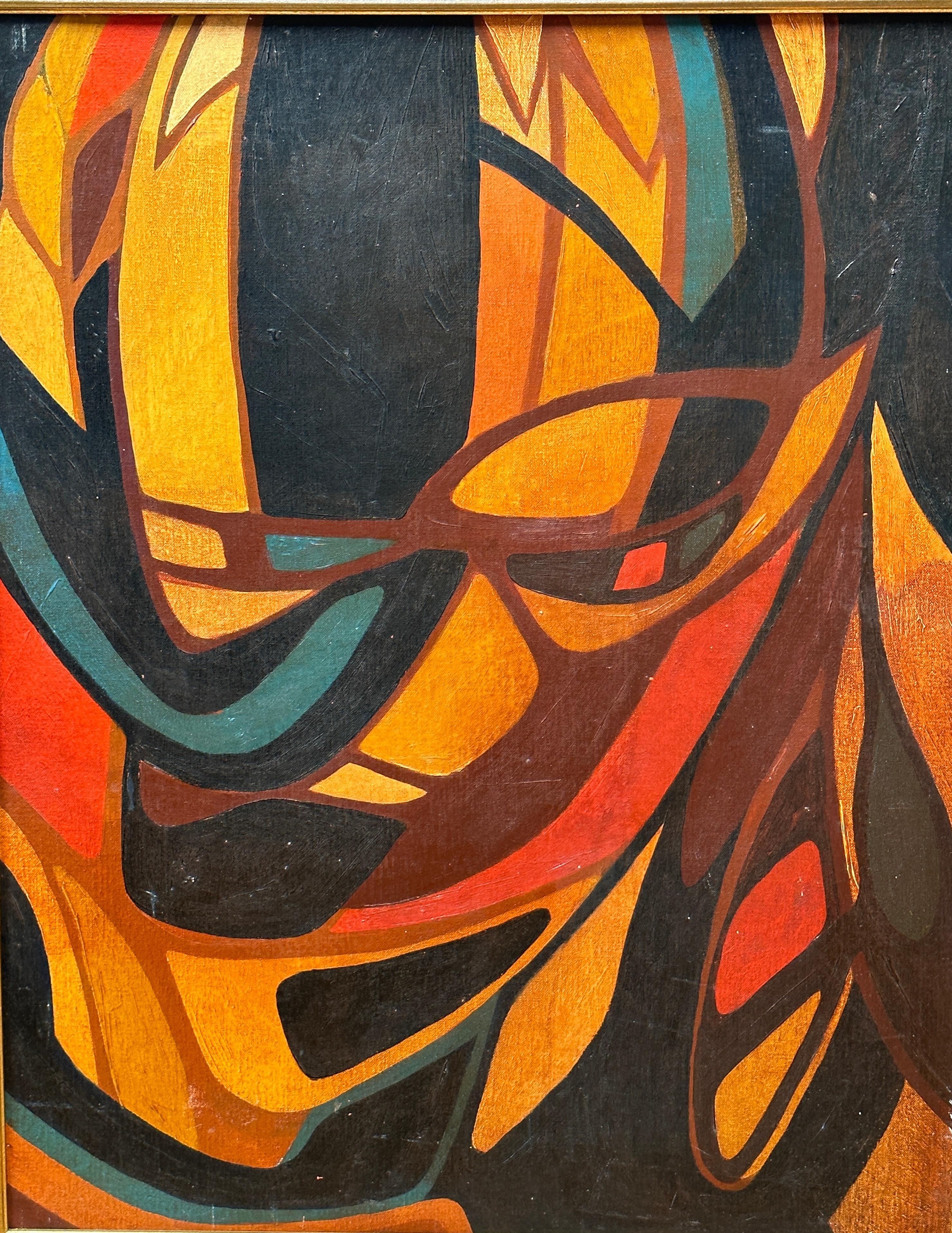Cette peinture acrylique de Brian Ackerman invite le spectateur à pénétrer dans un univers kaléidoscopique où les éléments du feu dansent et se tissent en une tapisserie abstraite. Brian Ackerman a signé au dos et Grumbacher a certifié la qualité de