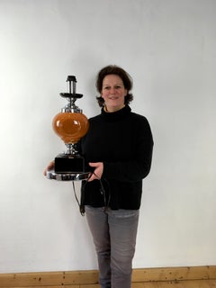 Orange Brown Geometric Table Lamp, 1970s