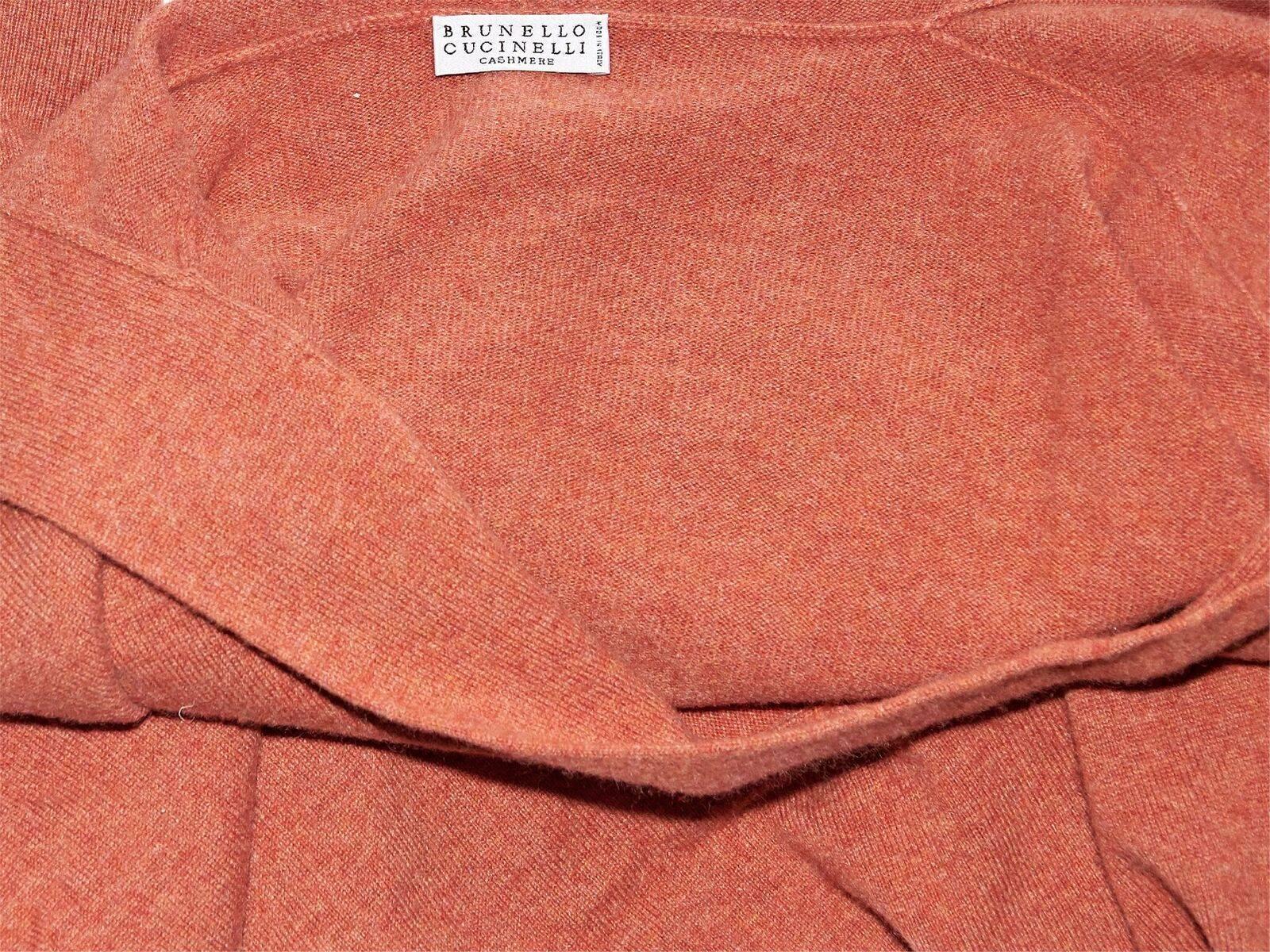 Women's Orange Brunello Cucinelli Cashmere Hooded Sweater
