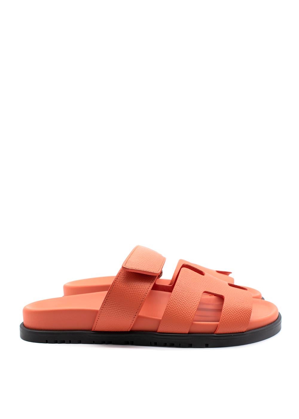 Orange Calfskin Leather Chypre Sandals at 1stDibs | hermes chypre ...