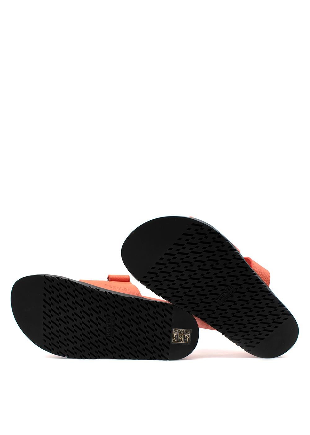 Orange Calfskin Leather Chypre Sandals 1