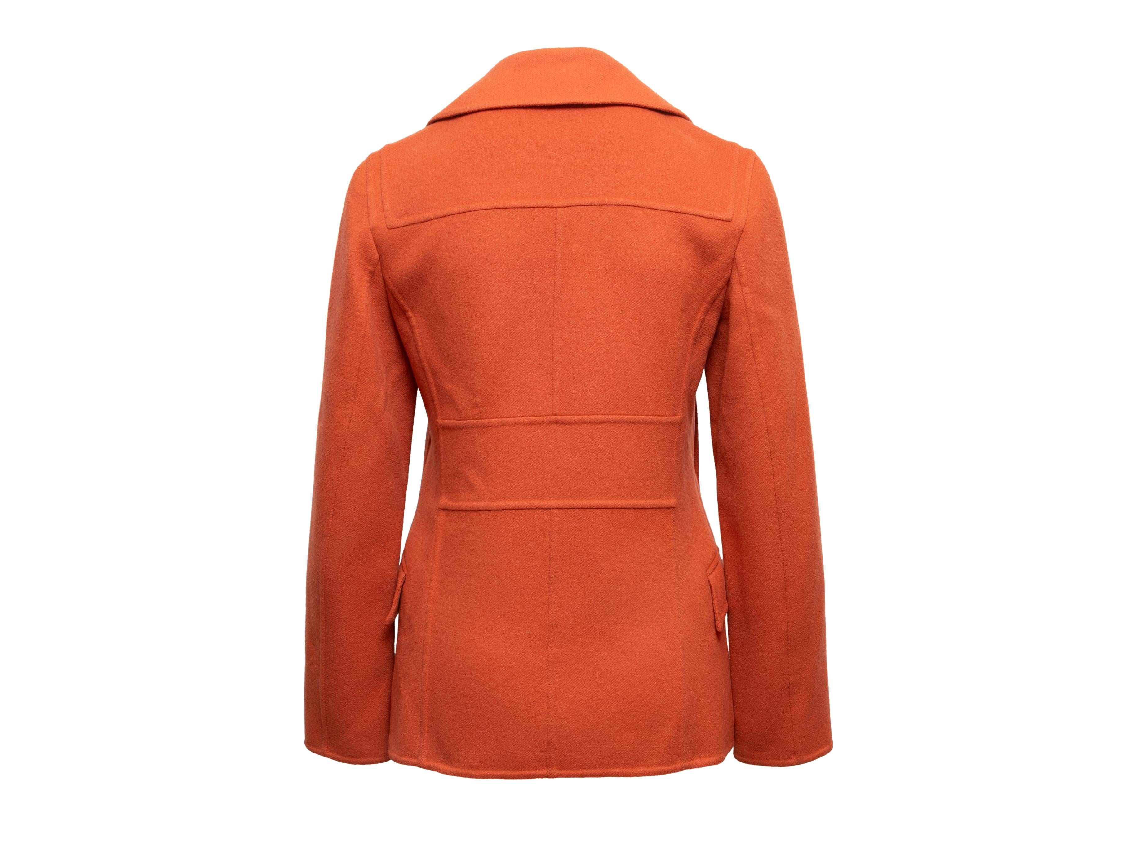 Red Orange Calvin Klein Collection Cashmere Peacoat For Sale