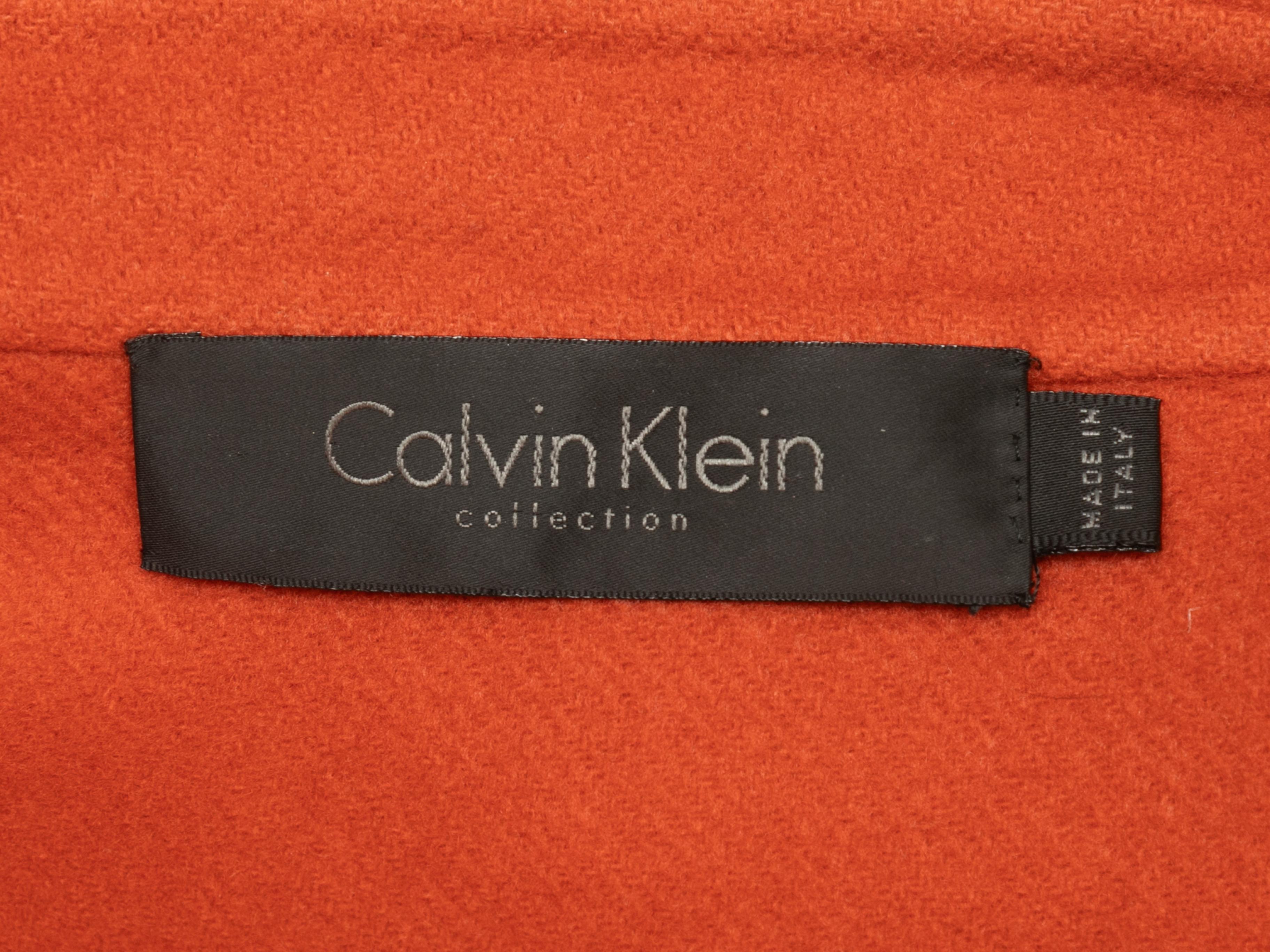 Orange Calvin Klein Collection Cashmere Peacoat In Excellent Condition For Sale In New York, NY