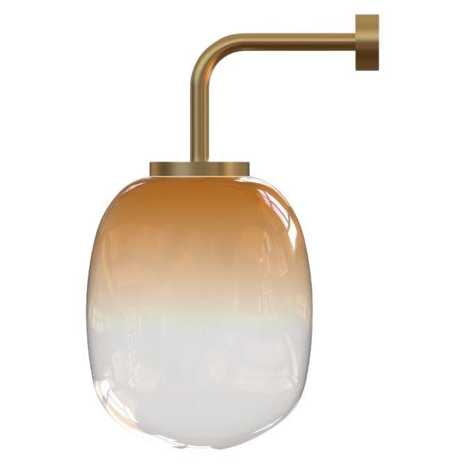 Ombre Orange Candy Wall Sconce Light with Hand-blown Glass and Brass For Sale