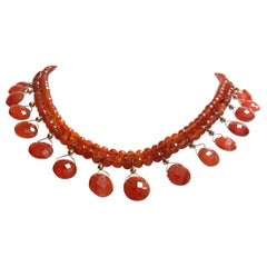 Orange Carnelian Double Strand Paradizia Necklace Orange Carnelian Double Strand Paradizia Necklace