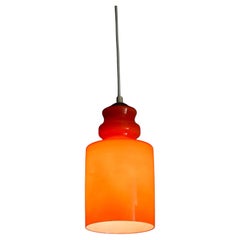 Orange Cased Glass Pendant Light, 1970s