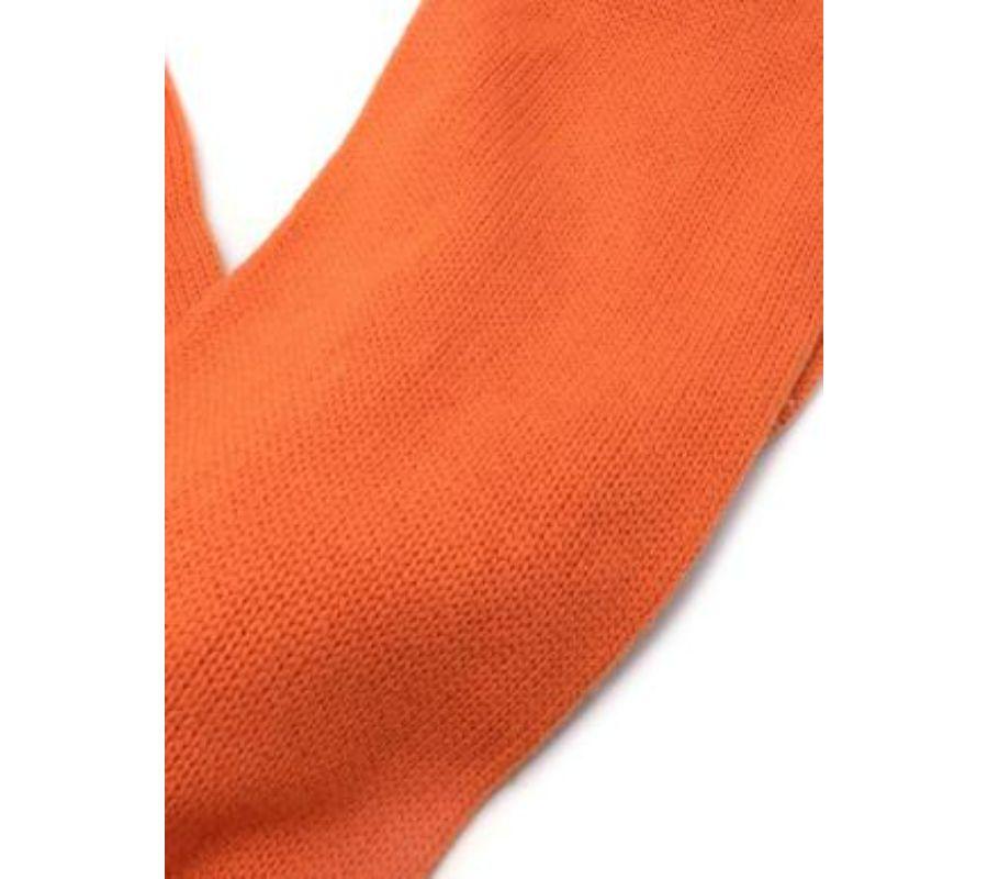 Hermes Orange Cashmere Zip Pocket Scarf In Good Condition For Sale In London, GB