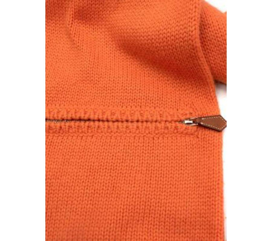 Women's Hermes Orange Cashmere Zip Pocket Scarf For Sale