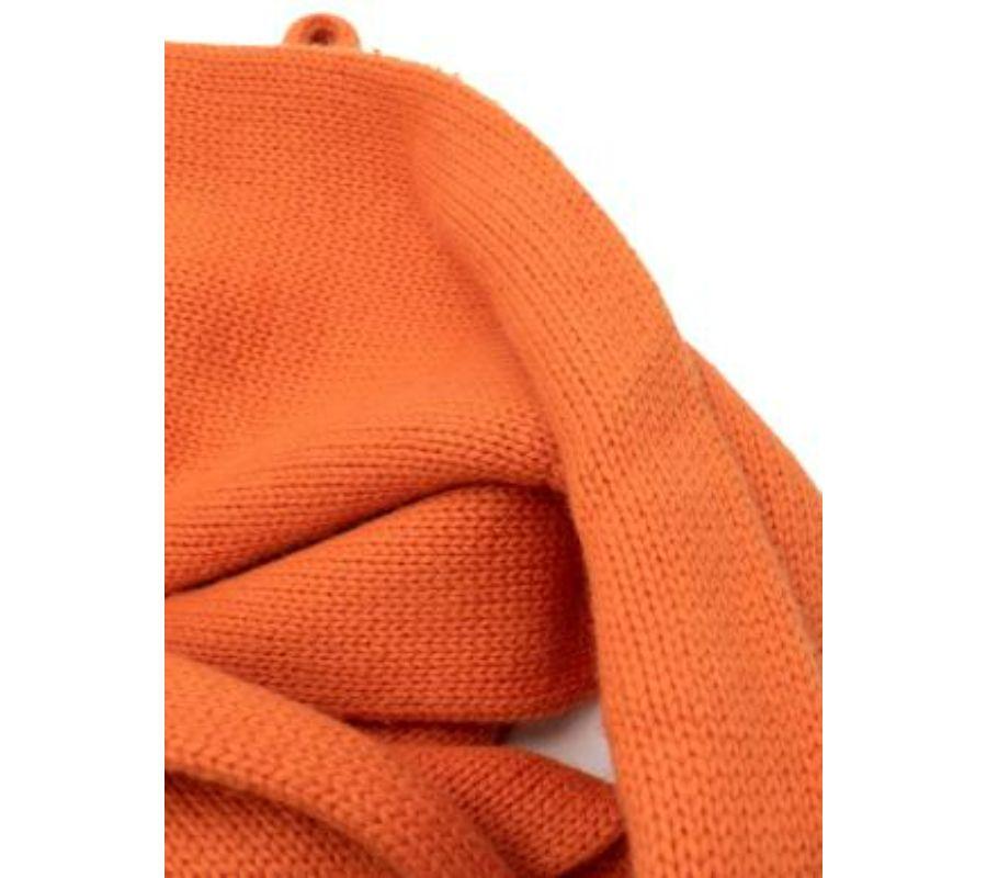 Hermes Orange Cashmere Zip Pocket Scarf For Sale 1