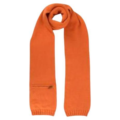 Hermes Orange Cashmere Zip Pocket Scarf For Sale