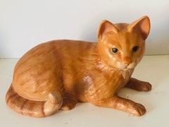 Orange Cat Italian Life Size Ceramic Sculpture Dignrd Dottie
