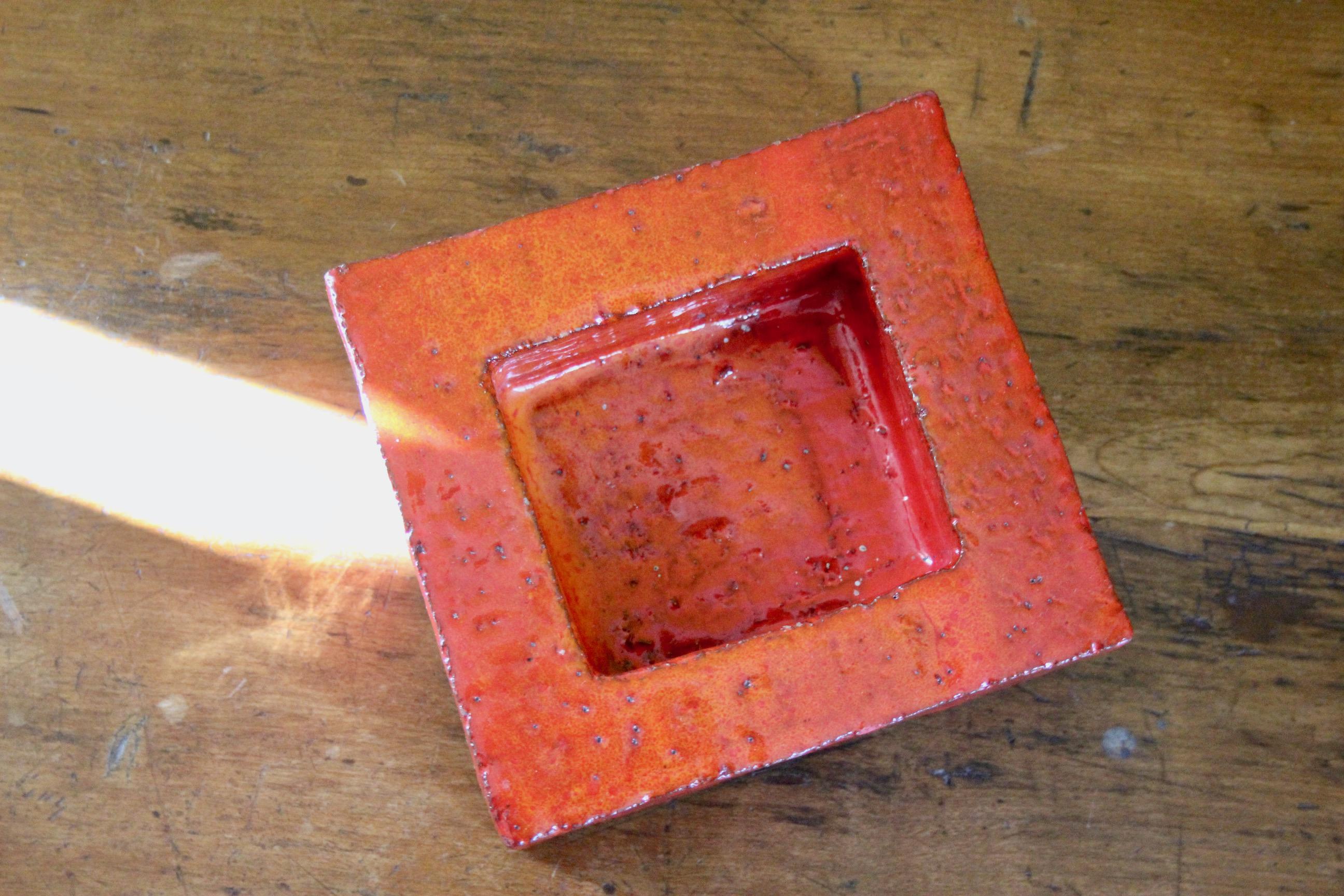 Céramique Vide poche décoratif en céramique orange en vente