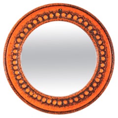 Orangefarbener Keramikspiegel von Villeroy & Boch, 1970