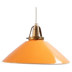 Vintage Orange Ceramic Pendant Lamp by Søholm, 1960s Denmark