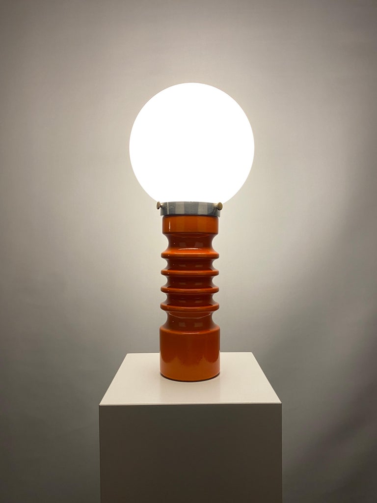 Orange Ceramic Table Lamp by Cari Zalloni for Steuler XL 1970 3