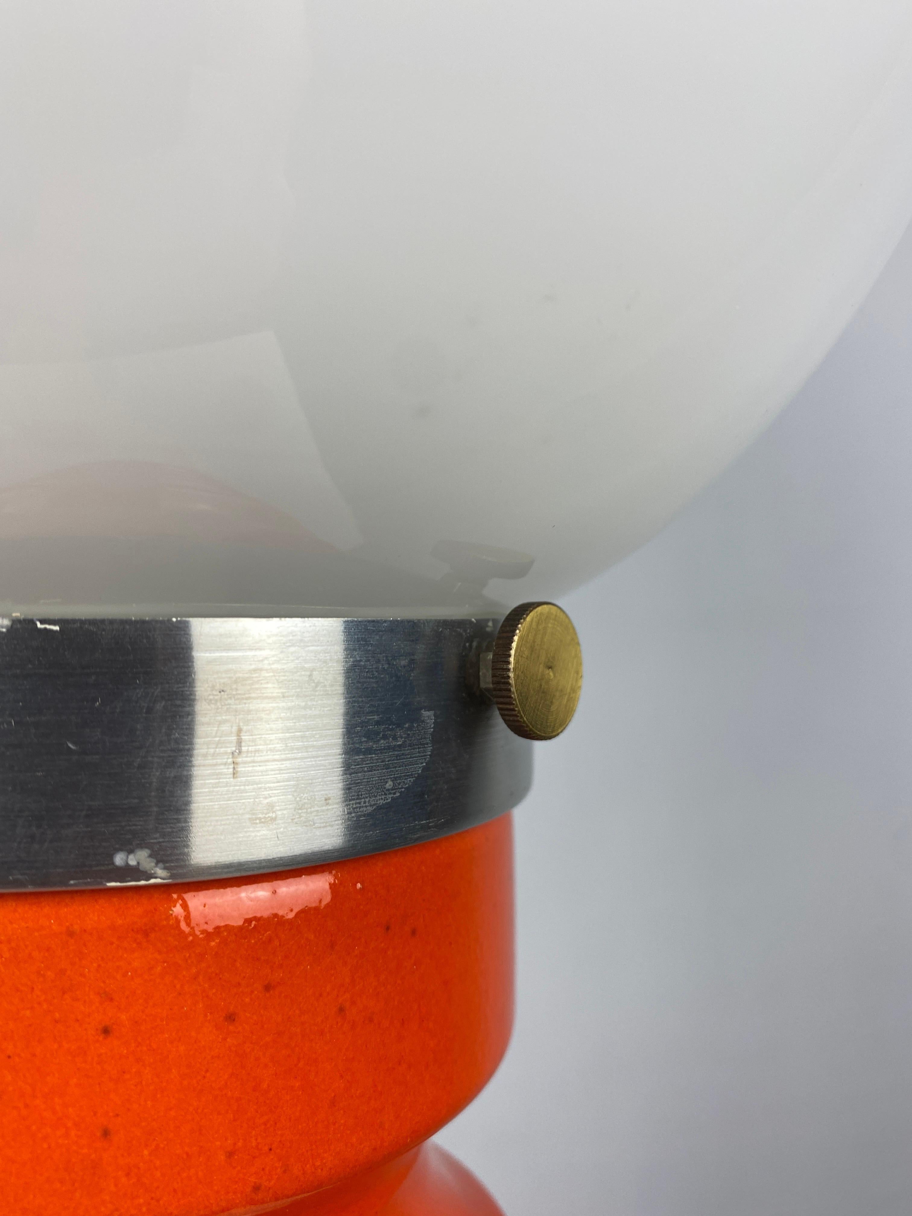 Orange Ceramic Table Lamp by Cari Zalloni for Steuler XL 1970 In Excellent Condition In TERHEIJDEN, NB