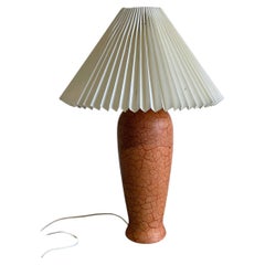 Orange Ceramic Table Lamp Mid-Century Modern