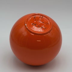 Orange Ceramic Vase 'Bowling Ball' by Enzo Bioli for Il Picchio, 1960s