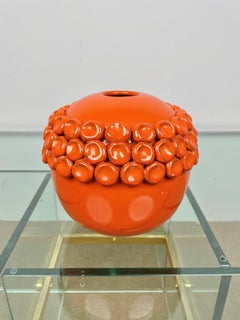 Orange Ceramic Vase by Enzo Bioli for Il Picchio, Italy 1960s