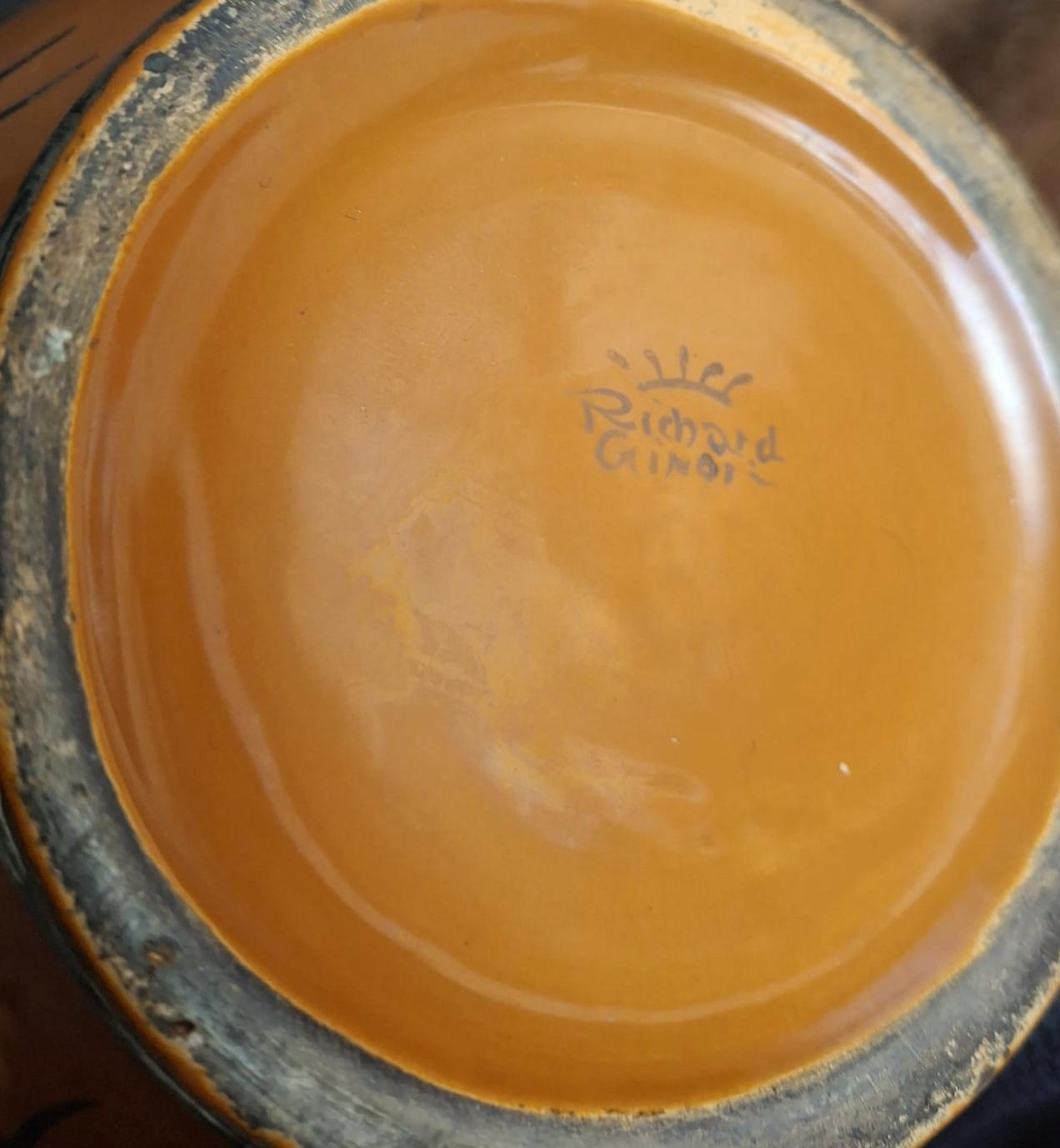 Orangefarbene Keramikvase von Giovanni Gariboldi für Richard Ginori im Angebot 3