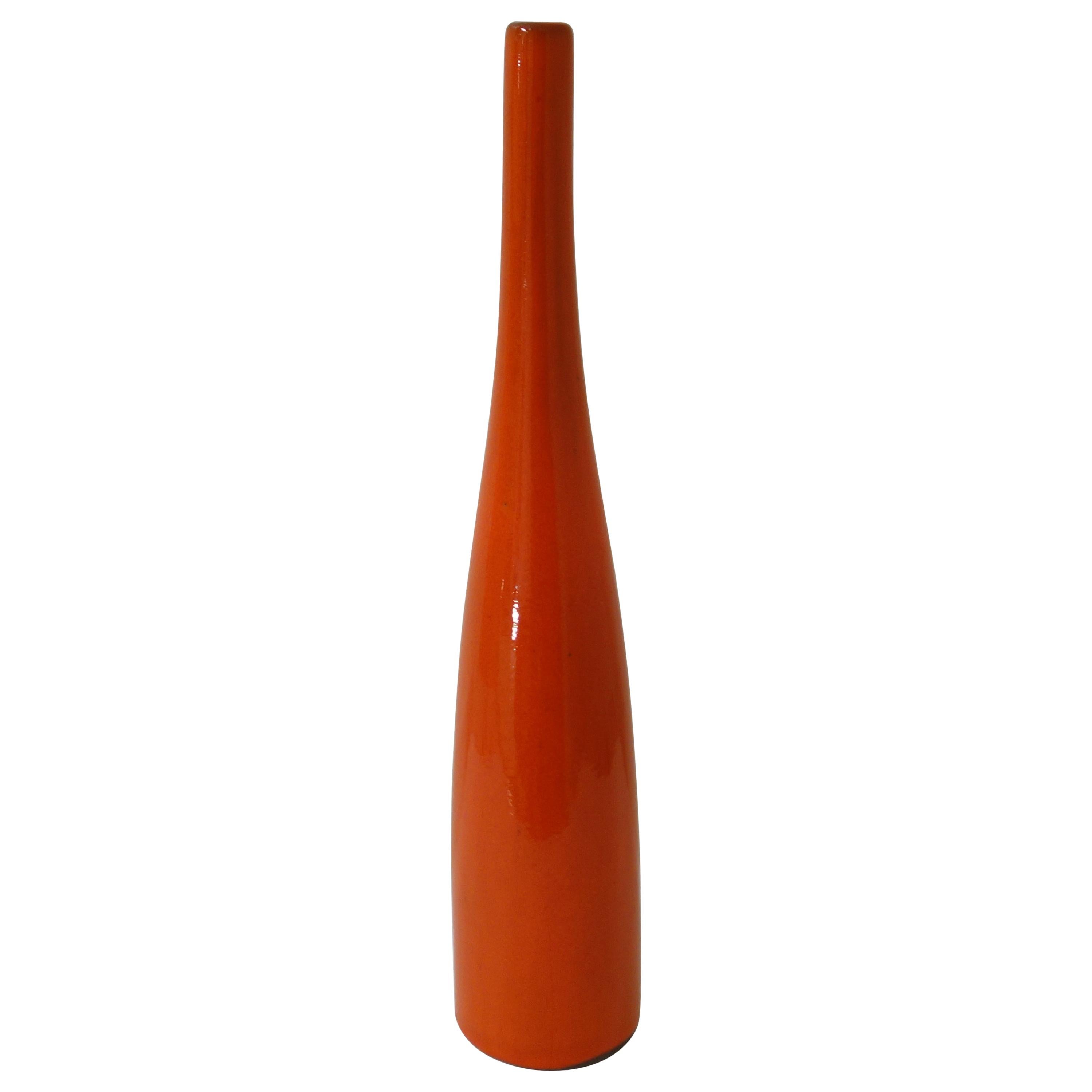 Orange Ceramic Vase by Jacques and Dani Ruelland, circa 1960 For Sale