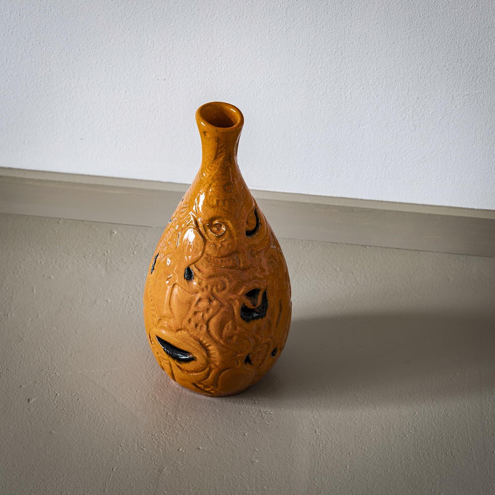 Vaso in ceramica arancione di Poemu, Francia 2023 In condizioni buone in vendita a New York, NY