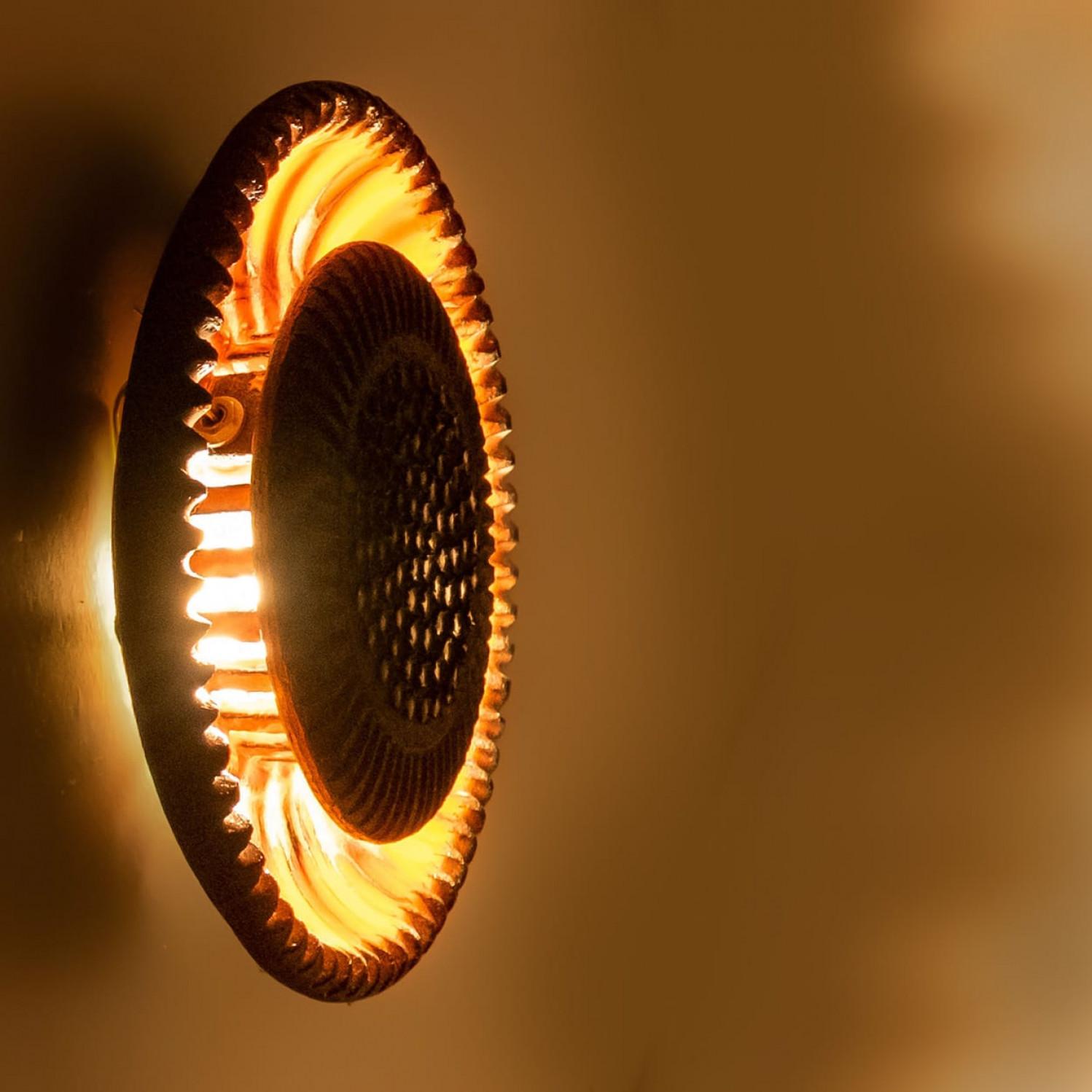 Orange Ceramic Wall Light Flush Mount, Denmark, 1970 en venta 4