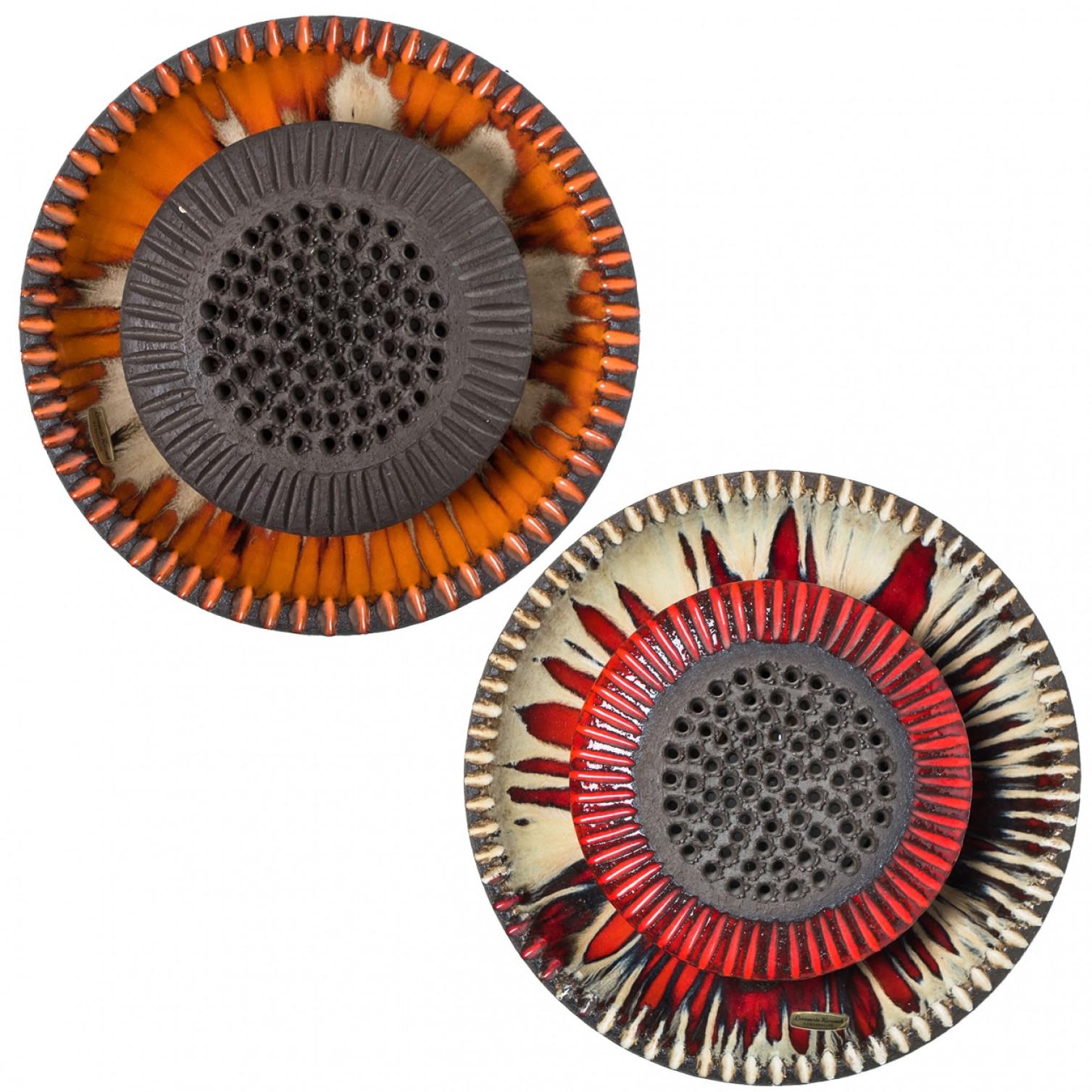 Orange Ceramic Wall Light Flush Mount, Denmark, 1970 en venta 6