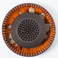 Orange Ceramic Wall Light Flush Mount, Denmark, 1970