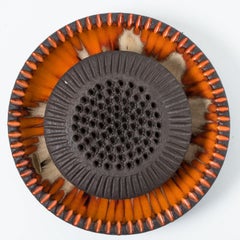 Aplique de cerámica naranja, Dinamarca, 1970