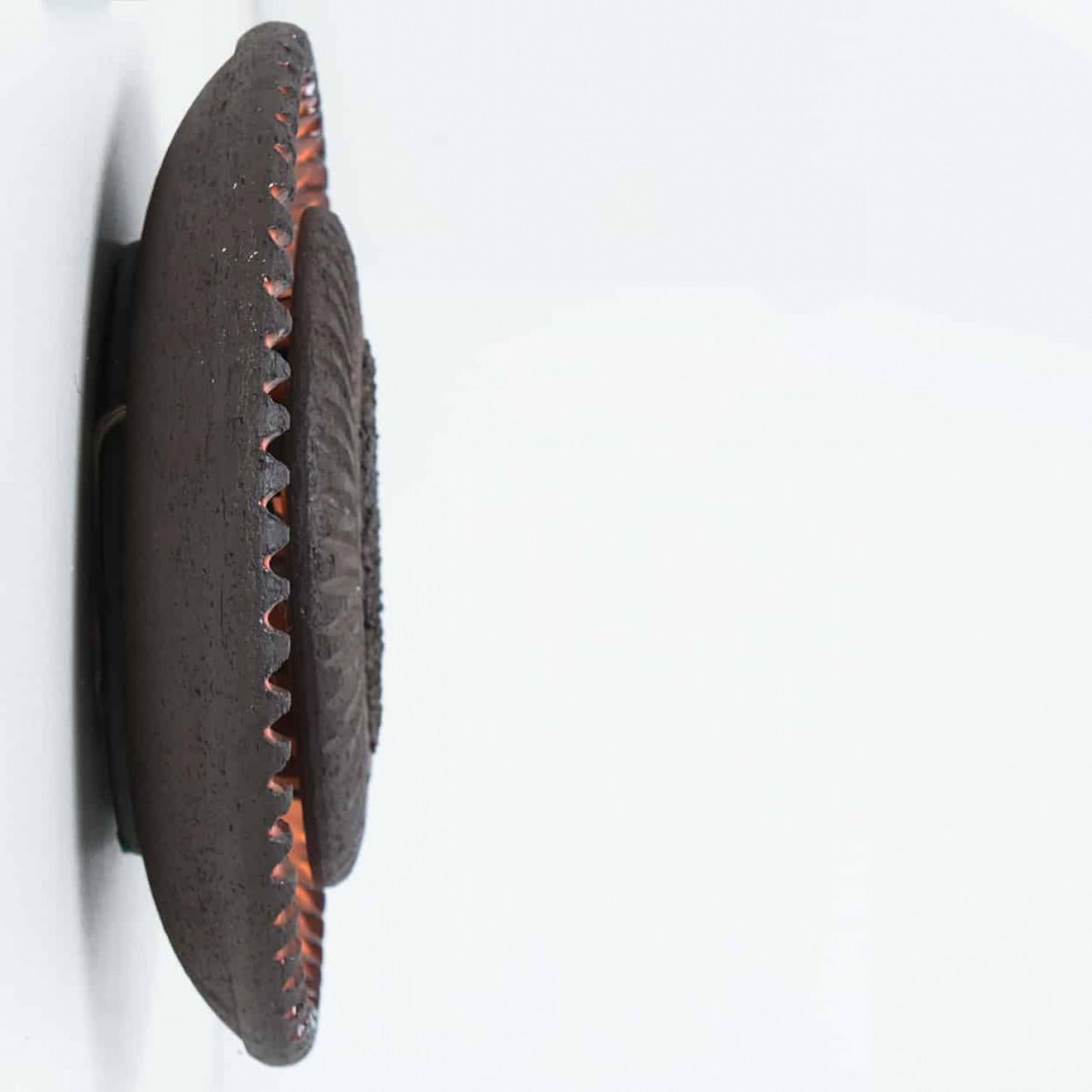 Orange Ceramic Wall Light Flush Mount, Denmark, 1970 finales del siglo XX en venta