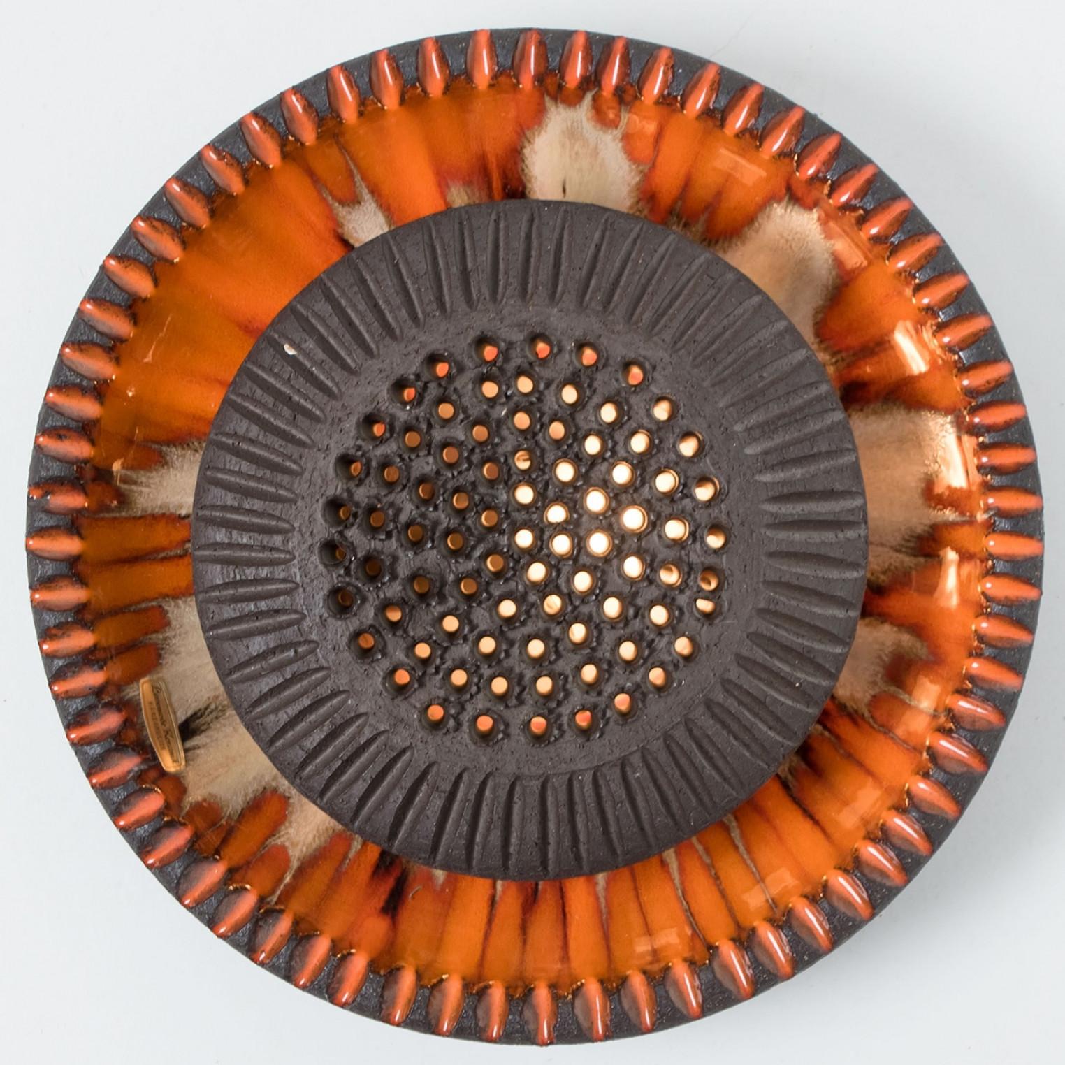 Céramique Applique en céramique orange, Danemark, 1970 en vente