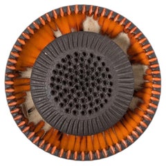 Aplique de cerámica naranja, Dinamarca, 1970