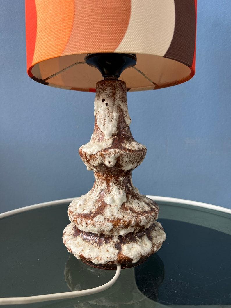 20th Century Orange Ceramic West Germany Fat Lava Space Age Table Lamp, 1970's For Sale