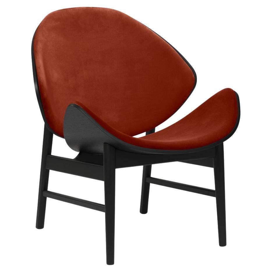 Orange Chair Ritz Black Lacquered Oak, Brick Red by Warm Nordic For Sale