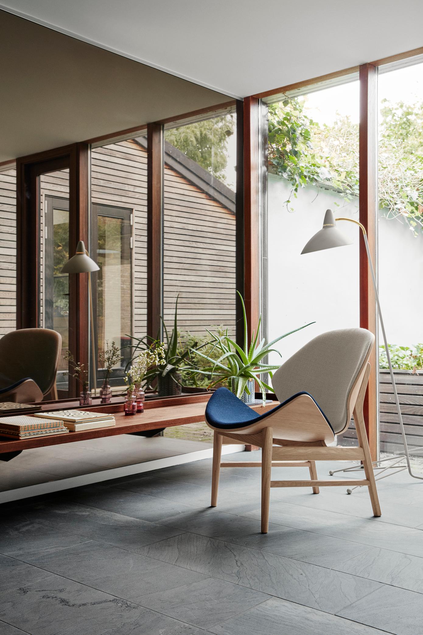 Upholstery Orange Chair Vidar Smoked Oak, Grey by Warm Nordic For Sale