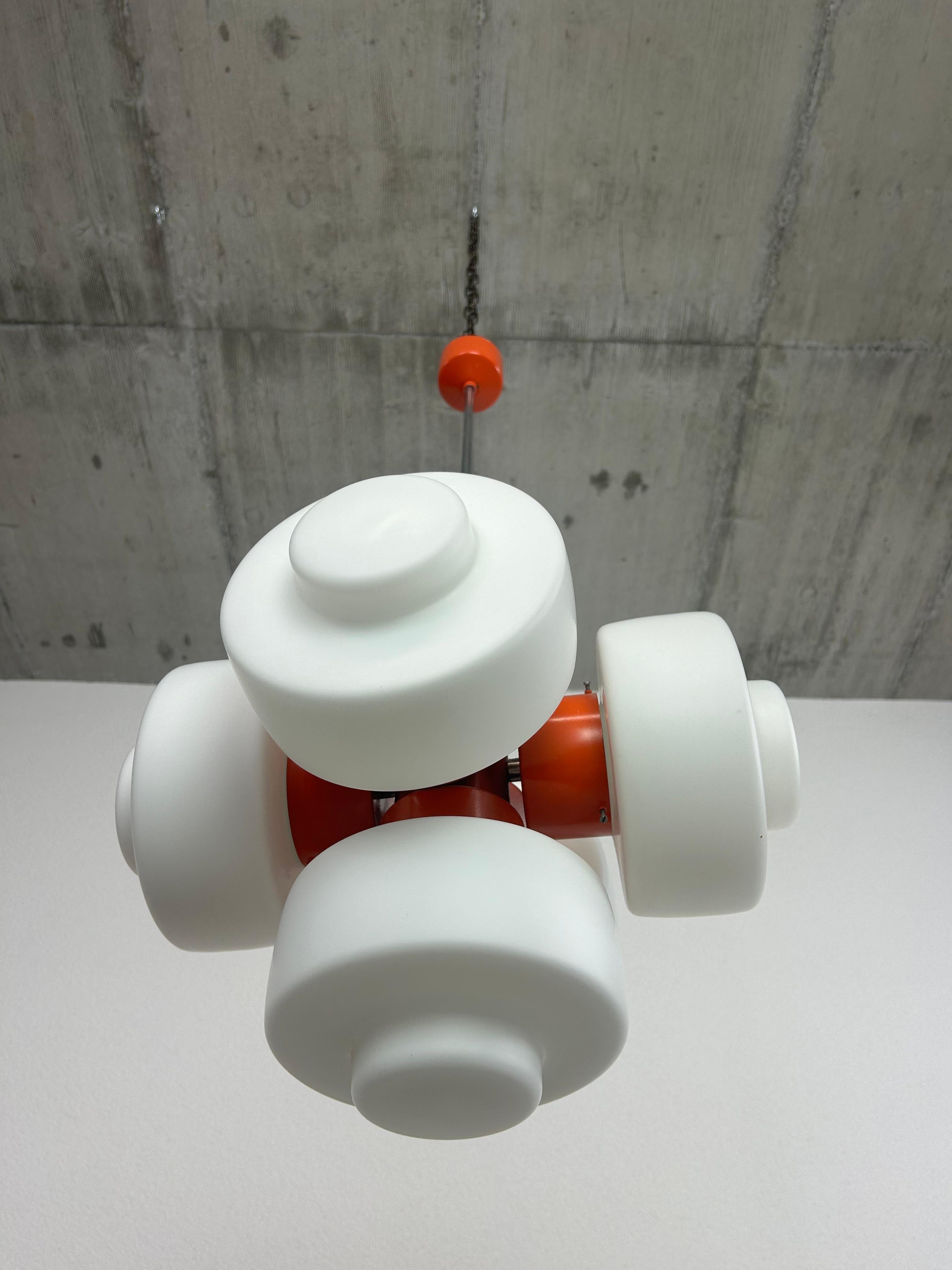 Slovacco Lampadario arancione modello 81501 di Josef Hurka per Napako in vendita