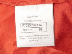 Orange Chanel Silk Spellout Sleeveless Ruffle Top Size FR 38