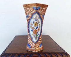 Orange Chinoiserie Style Square Shaped Kaiser Vase “Ming”