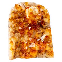 Orange Citrine Crystal Cluster with Stalactite Flower and Calcite