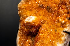 Orange Citrine Geode Cluster with Stalactite Eye & Micro Calcite Inclusions