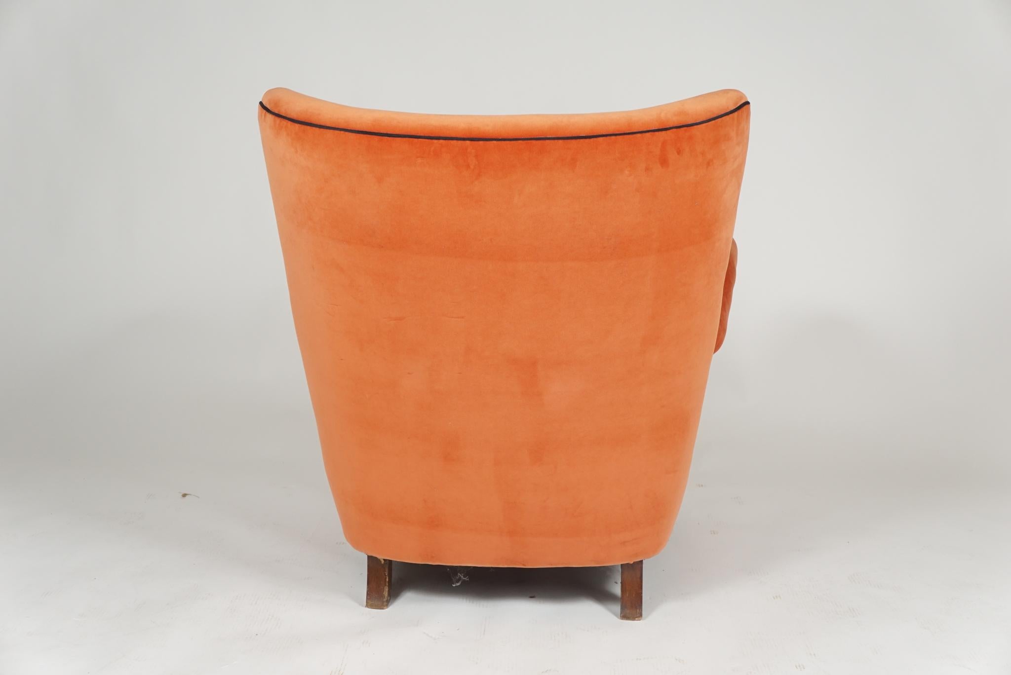Danish Orange Club Chair