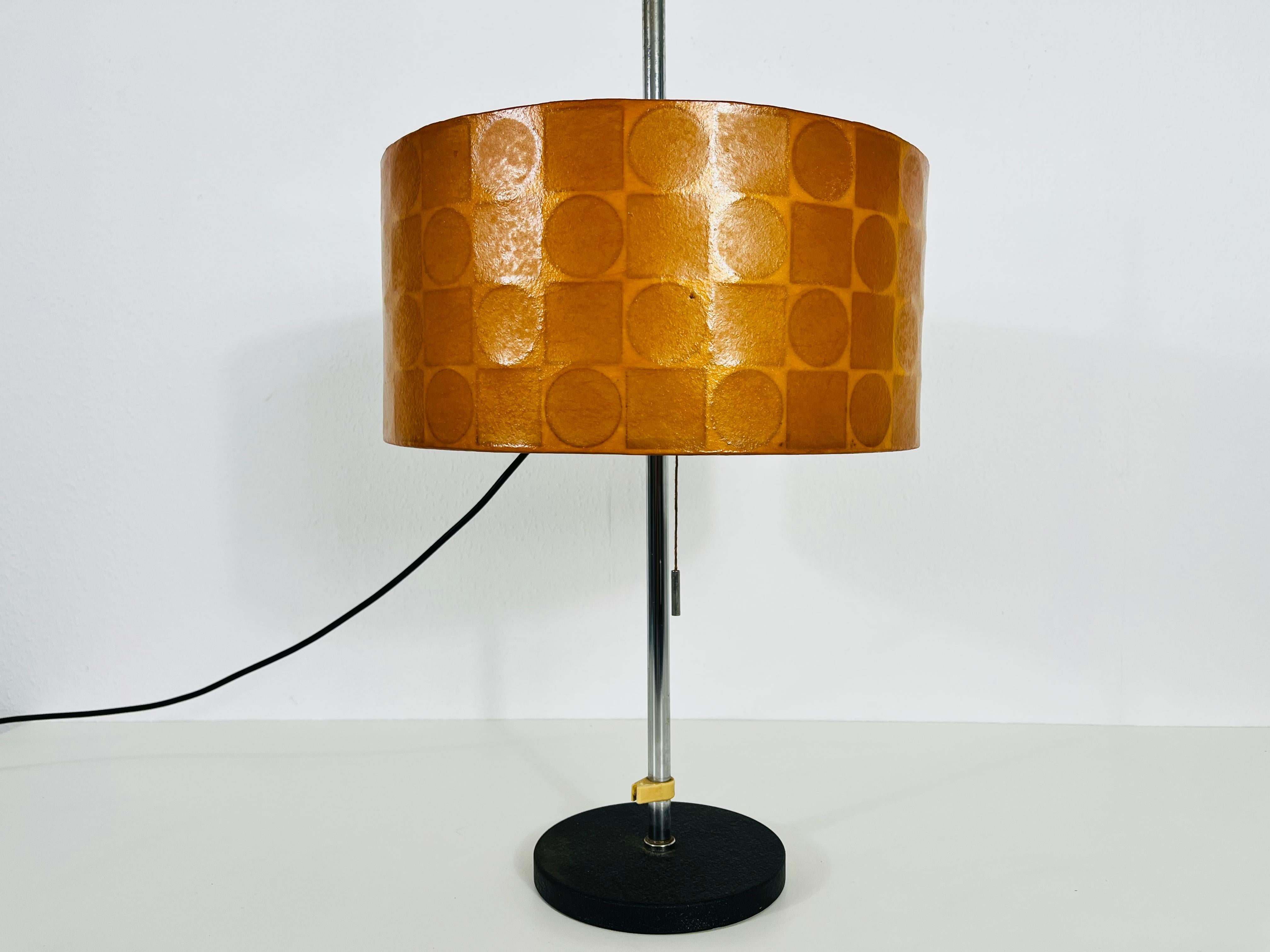 Mid-Century Modern Orange Cocoon Table Lamp by Goldkant, Germany, 1960s For Sale