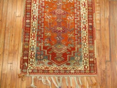 Zabihi Collection Orange Color Vintage Turkish Anatolian Runner