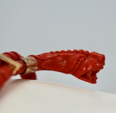 Orange Coral Snake Bracelet Double Wrap Adjustable