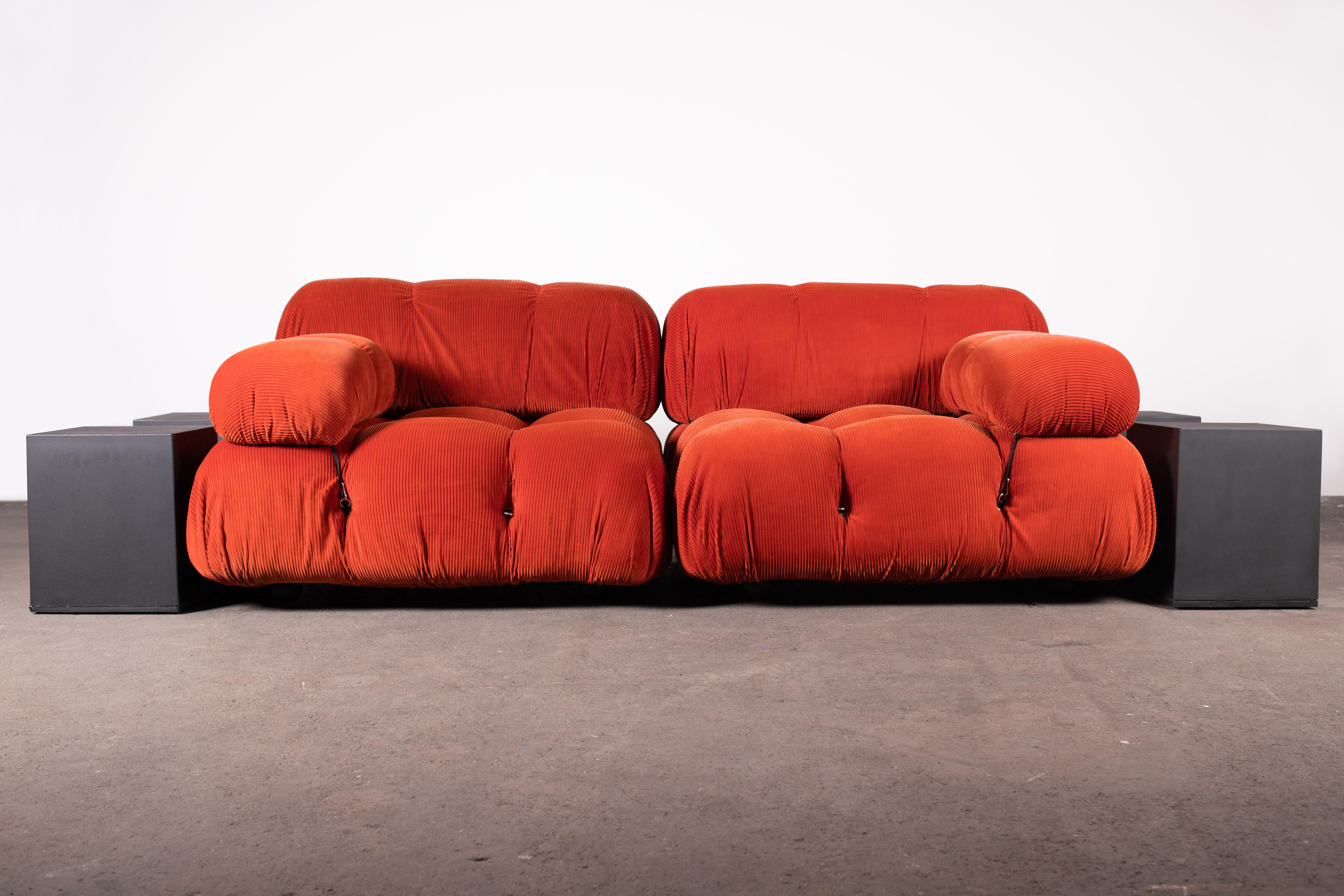 Orange Cord Camaleonda Sofa by Mario Bellini for B&B Italia, Original For Sale 5