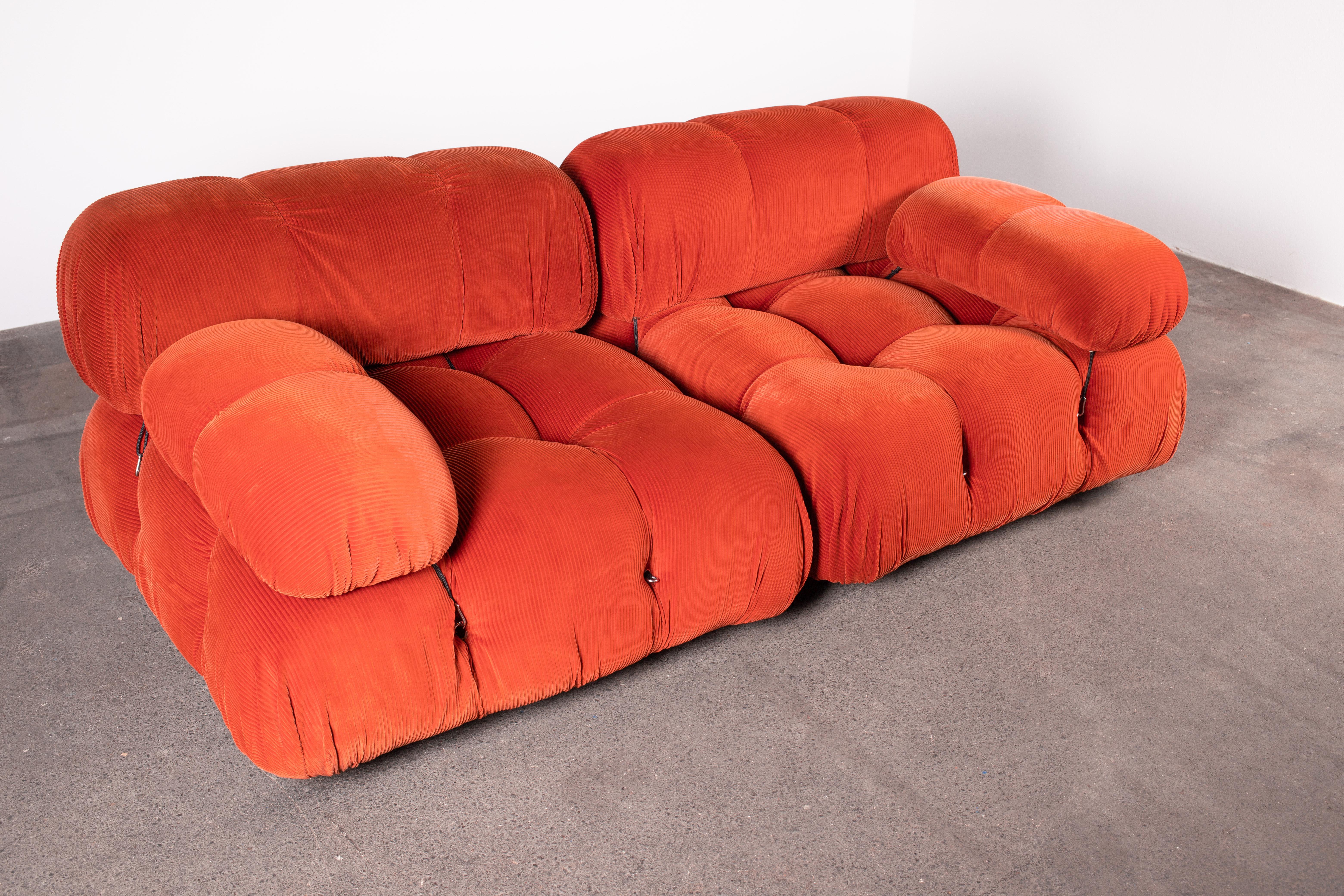 Orange Cord Camaleonda Sofa by Mario Bellini for B&B Italia, Original For Sale 7